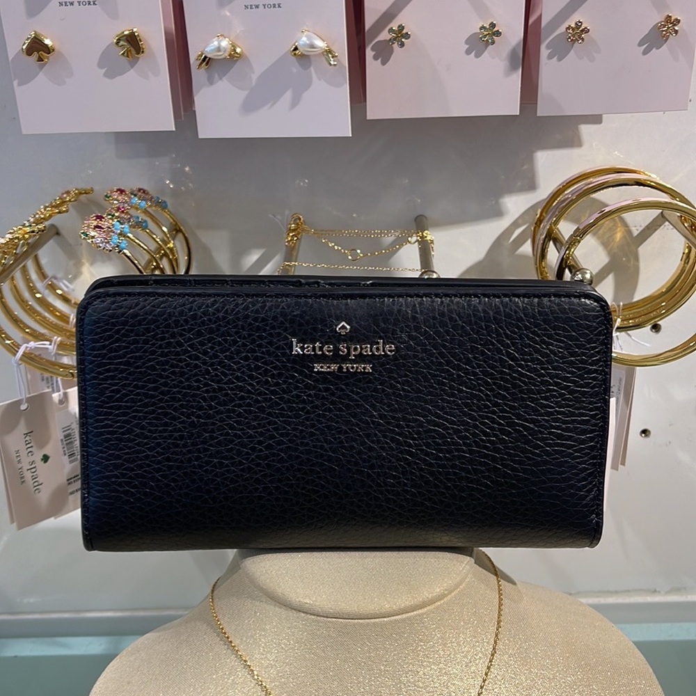 Kate Spade Dumpling Large Slim Bifold Wallet
COLOR: Black - Picture 9 of 16